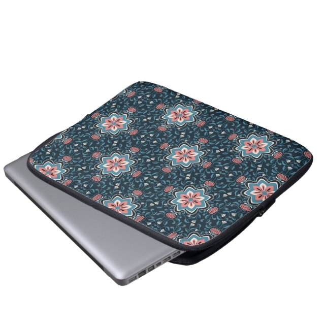 Colorful Floral Pattern Laptop Sleeve (Front Bottom)