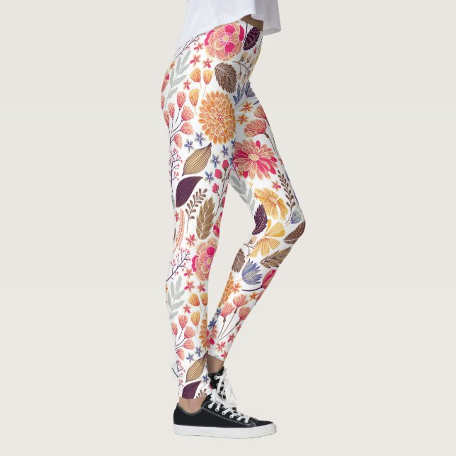 Colorful Floral Pattern Leggings (Right)