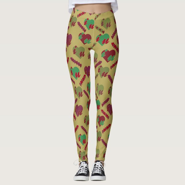Colorful Floral Pattern Leggings (Front)