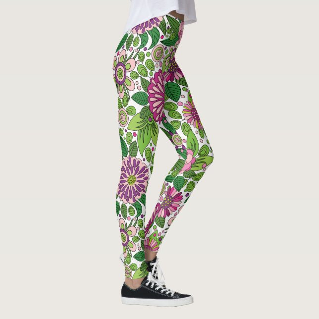 Colorful Floral Pattern Leggings (Right)