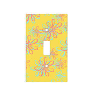 Colorful Floral Pattern Light Switch Cover