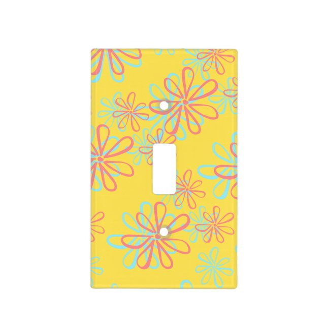 Colorful Floral Pattern Light Switch Cover (Front)