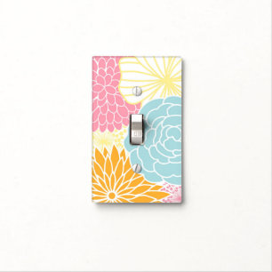Colorful Floral Pattern Light Switch Cover
