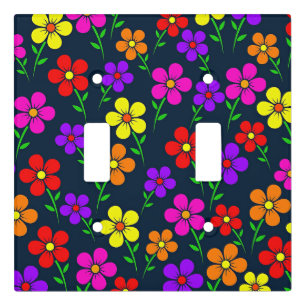 Colorful Floral Pattern Light Switch Cover