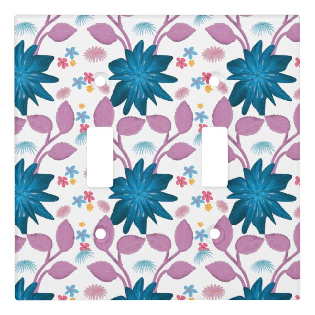 Colorful floral pattern  light switch cover (Front)