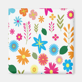 Colorful Floral Pattern Magnet