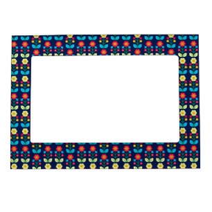 Colorful Floral Pattern Magnetic Frame