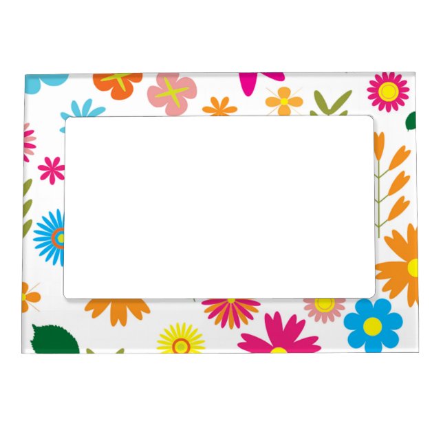 COLORFUL FLORAL PATTERN MAGNETIC PHOTO FRAME (Front)