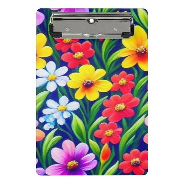 Colorful floral pattern mini clipboard (Front)