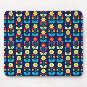 Colorful Floral Pattern Mouse Pad