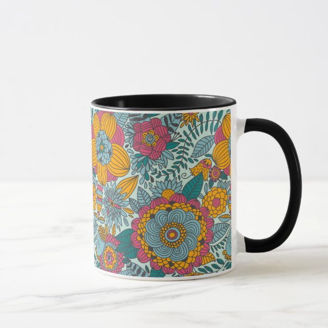 Colorful floral pattern mug (Right)