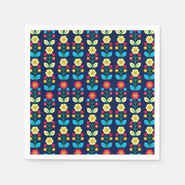 Colorful Floral Pattern Napkins (Front)