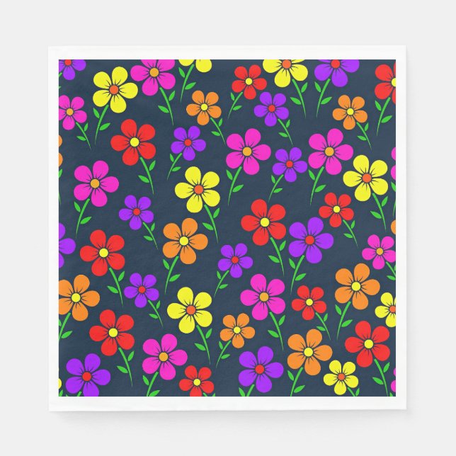 Colorful Floral Pattern Napkins (Front)