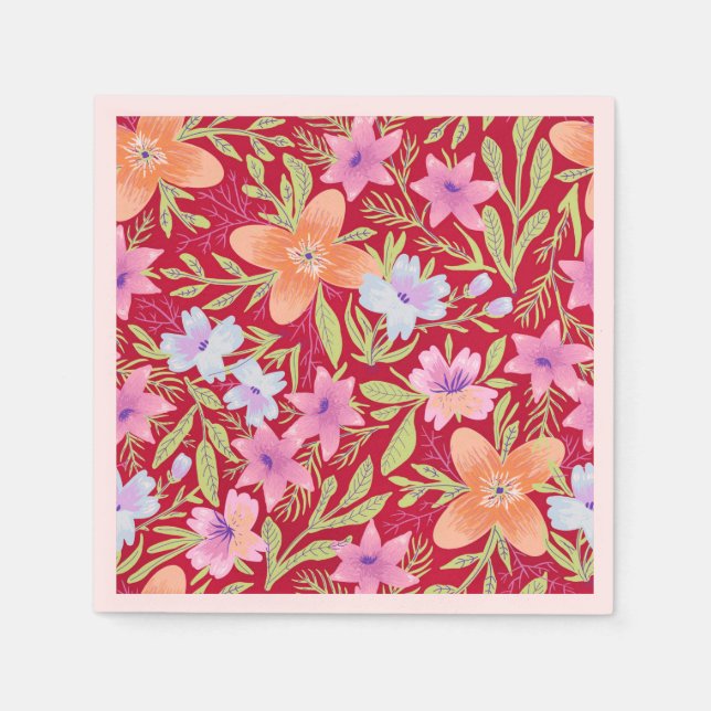 Colorful floral pattern napkins (Front)