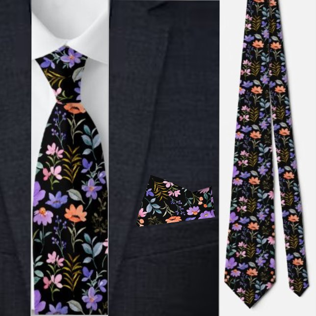 Colorful Floral Pattern                         Neck Tie (Creator Uploaded)