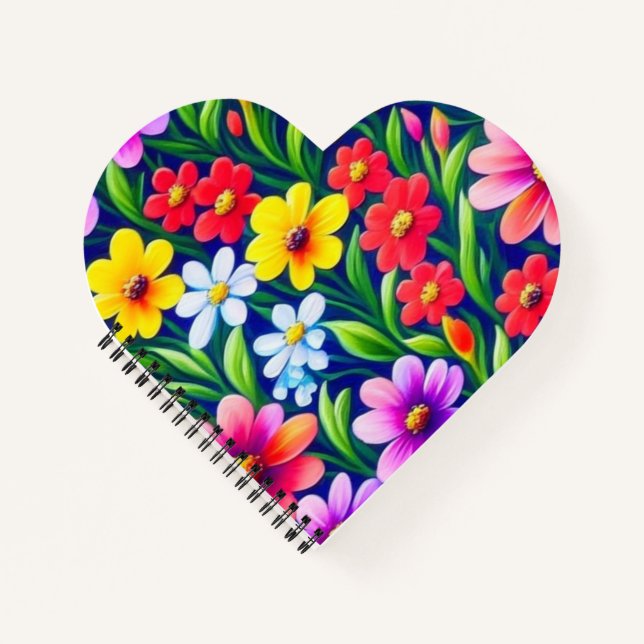 Colorful floral pattern notebook (Front)