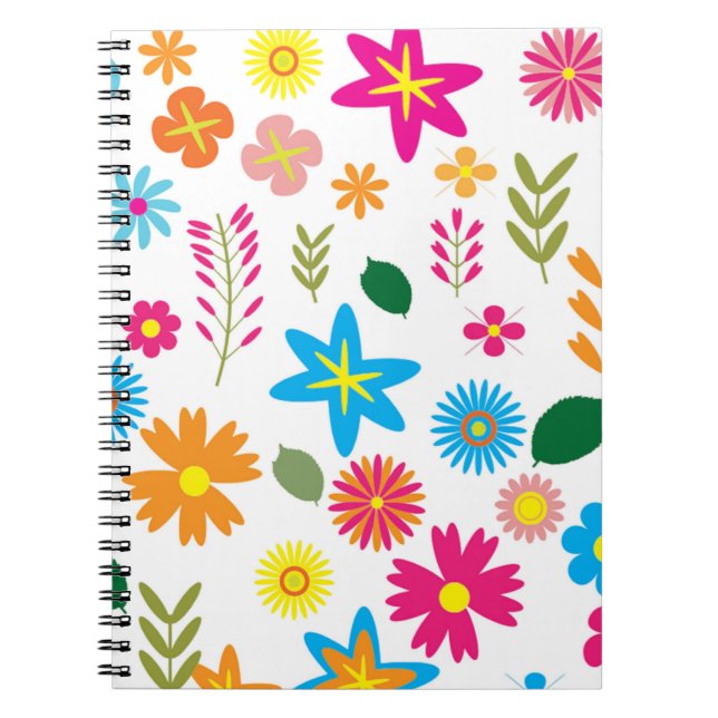 COLORFUL FLORAL PATTERN NOTEBOOK (Front)