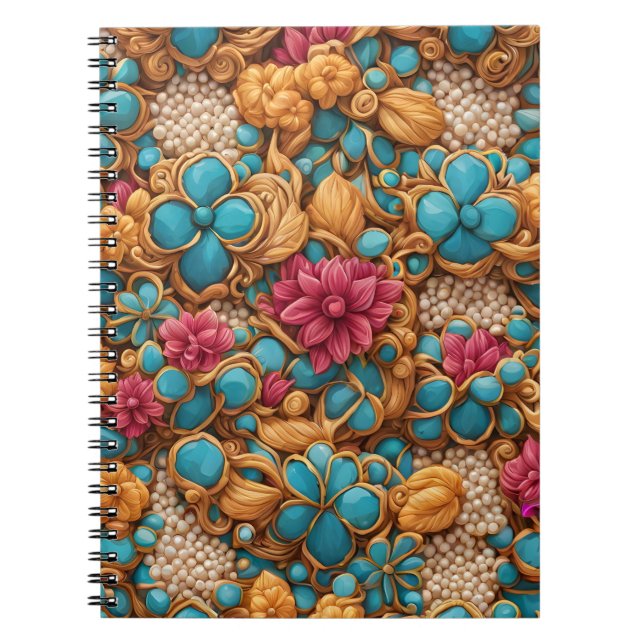 Colorful floral pattern notebook (Front)