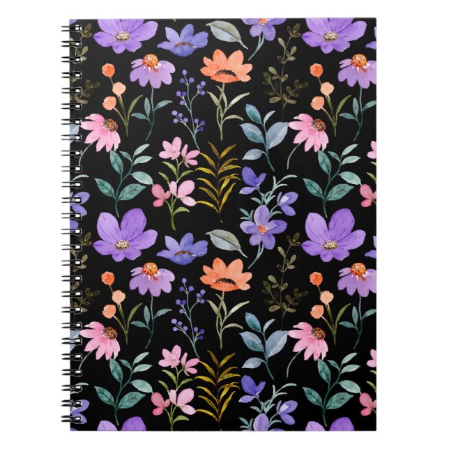 Colorful Floral Pattern               Notebook (Front)