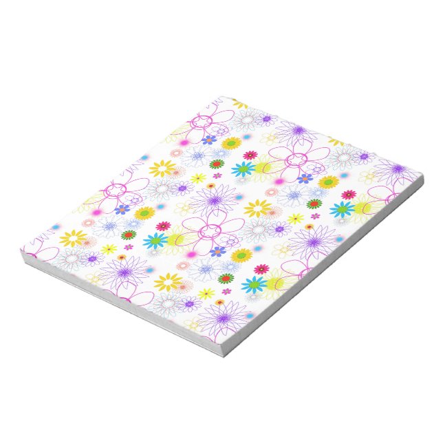 Colorful floral pattern notepad (Rotated)