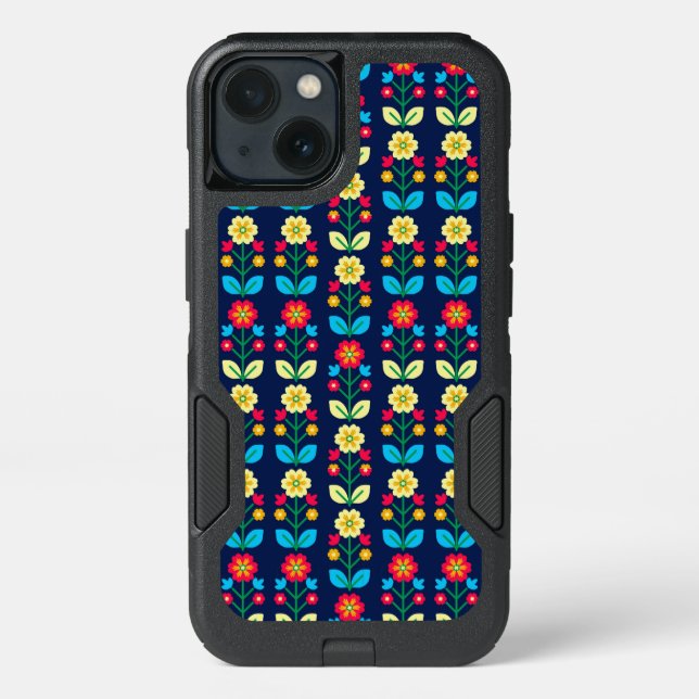 Colorful Floral Pattern Otterbox iPhone Case (Back)