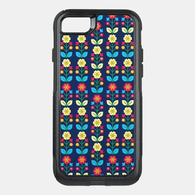 Colorful Floral Pattern Otterbox iPhone Case (Back)