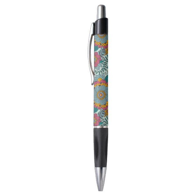 Colorful floral pattern pen (Top (Vertical))