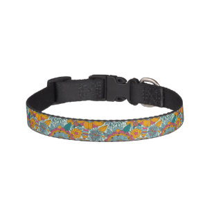 Colorful floral pattern pet collar