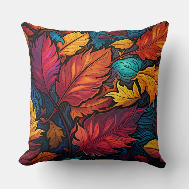 Colorful floral pattern Pillow for sofa or couch (Front)