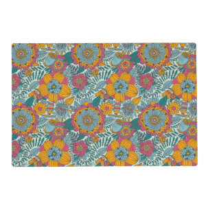 Colorful floral pattern placemat