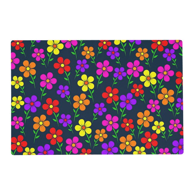 Colorful Floral Pattern Placemat (Front)
