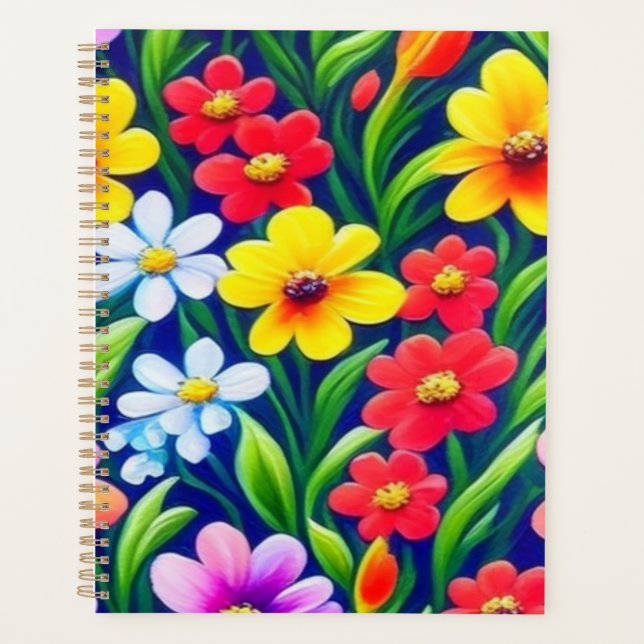 Colorful floral pattern planner (Front)