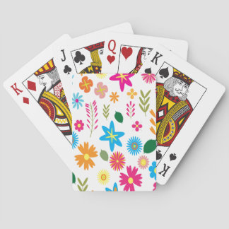 Colorful Floral Pattern Poker Cards