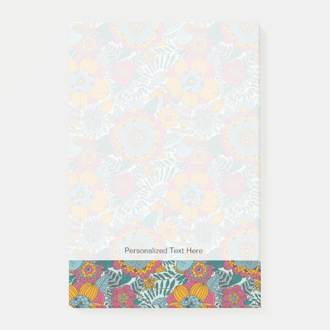 Colorful floral pattern post-it notes (Front)