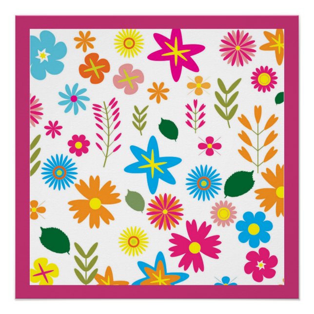 COLORFUL FLORAL PATTERN POSTER (Front)