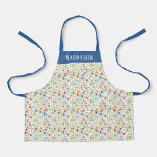 Colorful Floral Pattern Print Apron