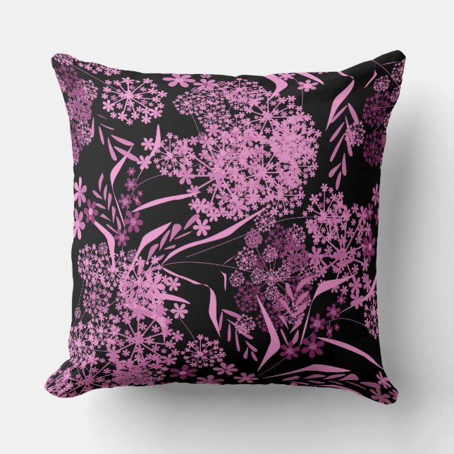 Colorful floral pattern retro rustic throw pillow (Front)