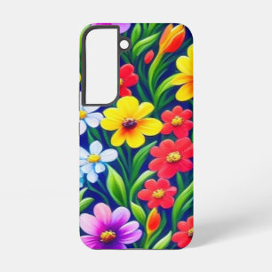 Colorful floral pattern samsung galaxy s22 case