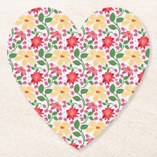 Colorful Floral Pattern Seamless Bright Flower Paper Coaster