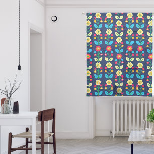 Colorful Floral Pattern Sheer Curtains