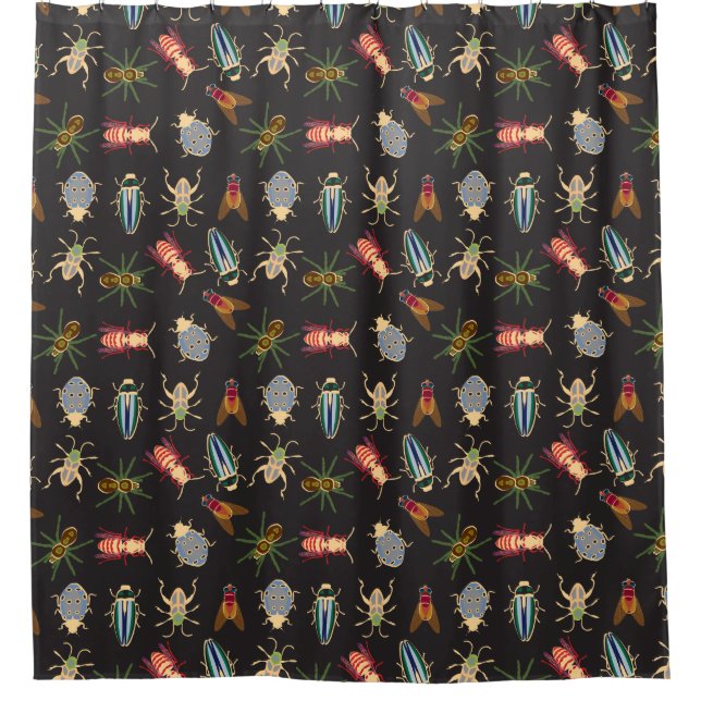 Colorful Floral Pattern Shower Curtain (Front)