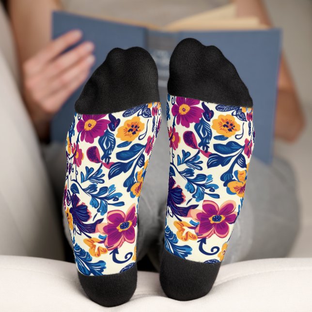 Colorful Floral Pattern Socks (Bottom)