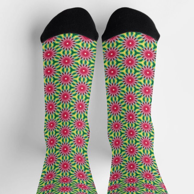 Colorful floral pattern socks (Top)