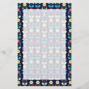 Colorful Floral Pattern Stationery