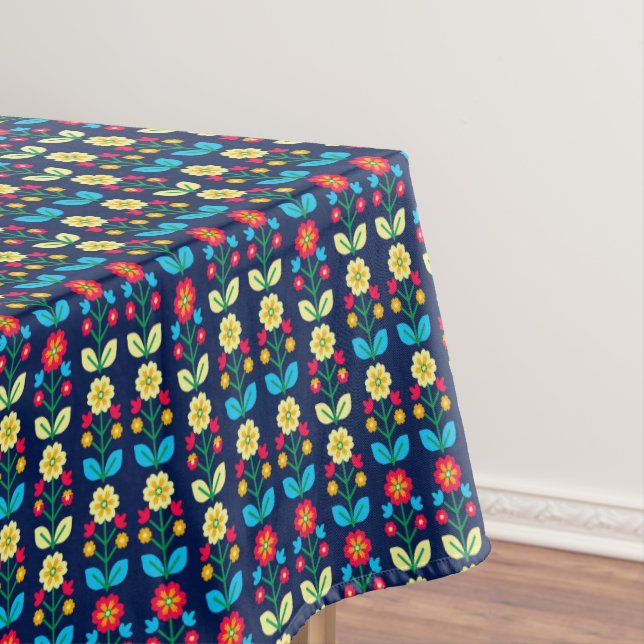 Colorful Floral Pattern Tablecloth (In Situ)