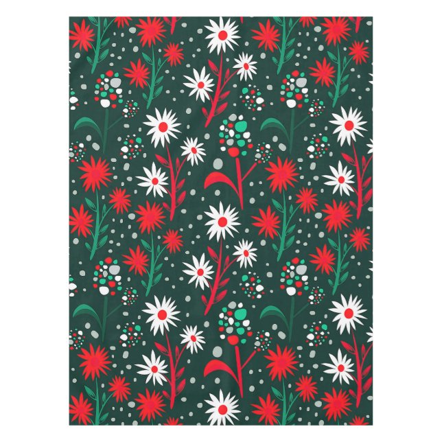 Colorful Floral Pattern Tablecloth (Front)