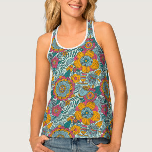 Colorful floral pattern tank top