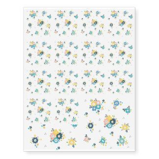 Colorful floral pattern temporary tattoos
