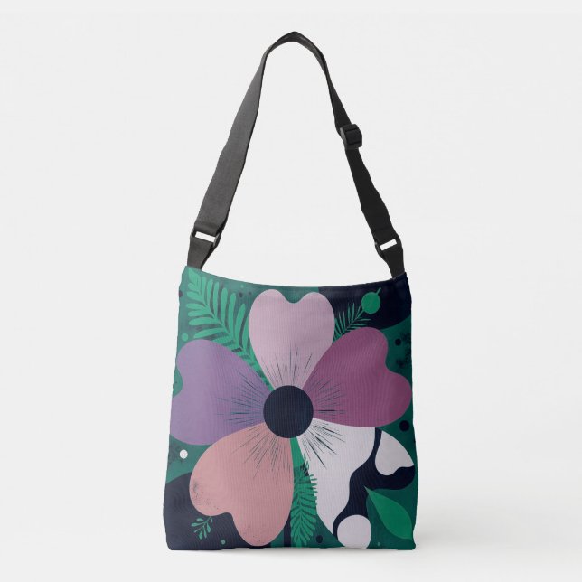 Colorful Floral Pattern Tote Bag – Cute Modern Flo (Front)