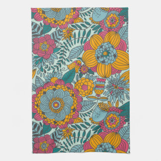 Colorful floral pattern towel